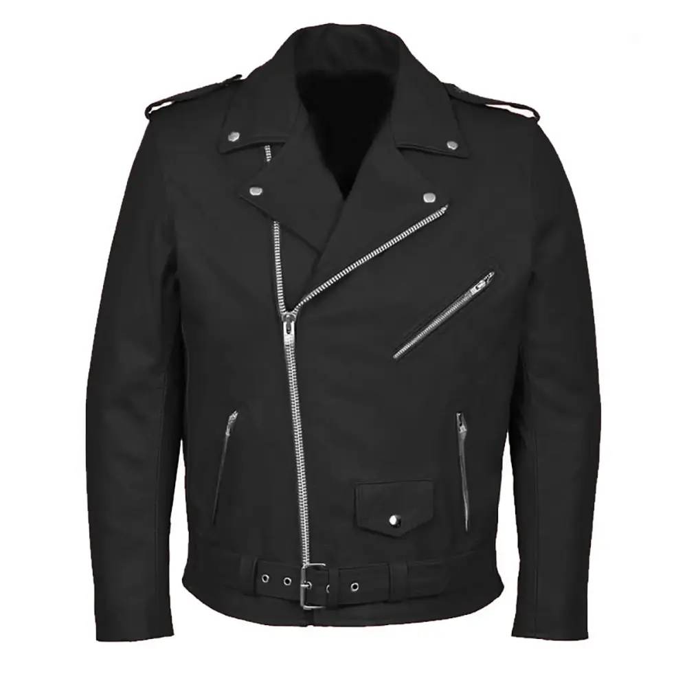 Olyvenn Men's Trendy Genuine Cowhide Leather Jacket - An Style Choice for Motorcycle Enthusiasts Leather Brando Retro Coat Rock Biker Jacket Black 16