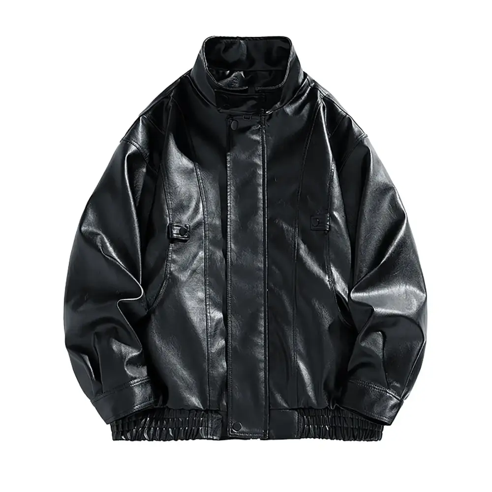 Deagia Casual Outwear New Releases Men's Fashion Men's Leather Motorcycle Jackets Casual Tops Coats Mens Gifts. Black XXXL