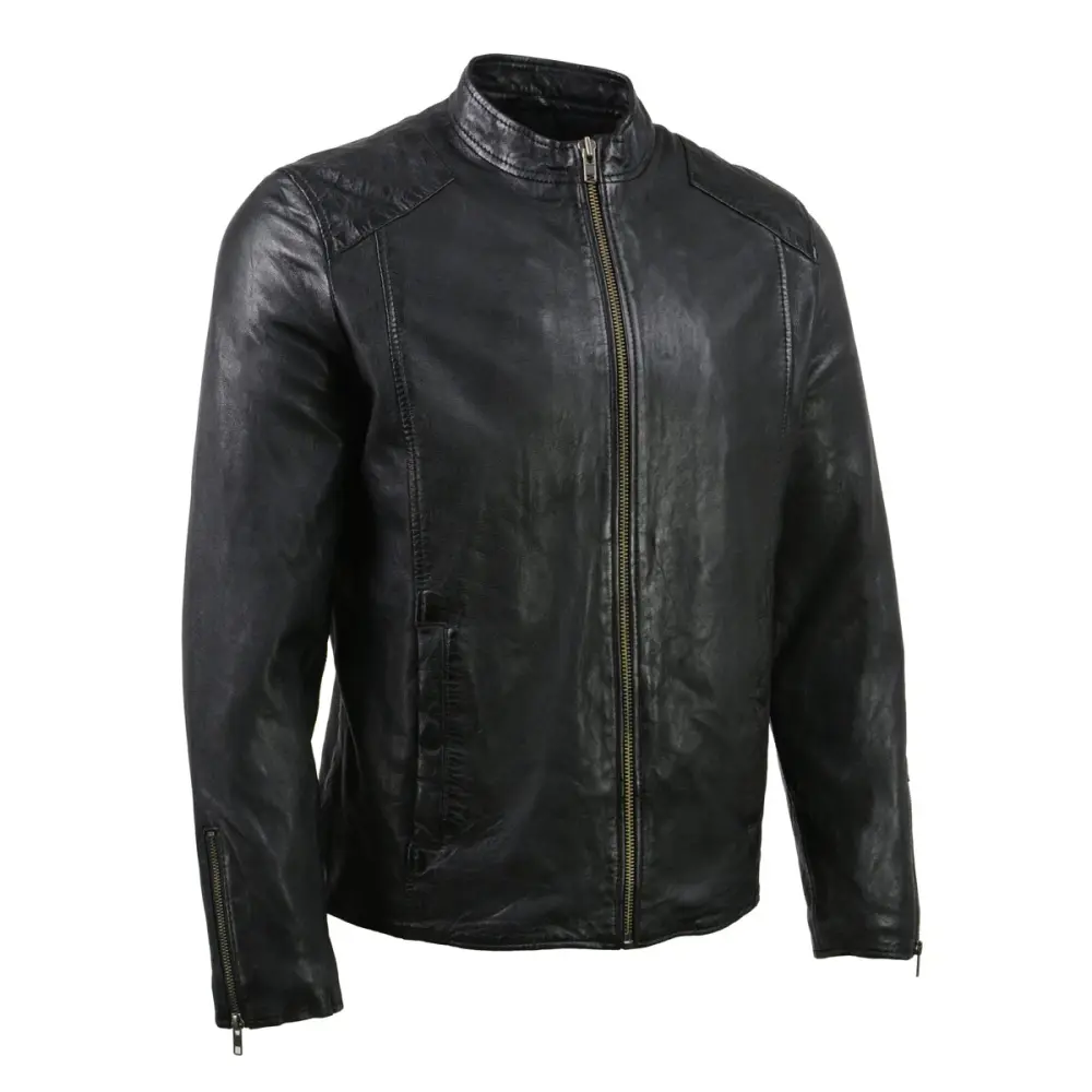 Milwaukee Leather Vintage SFM1803 Men's Black Leather Moto Style Fashion Jacket Small