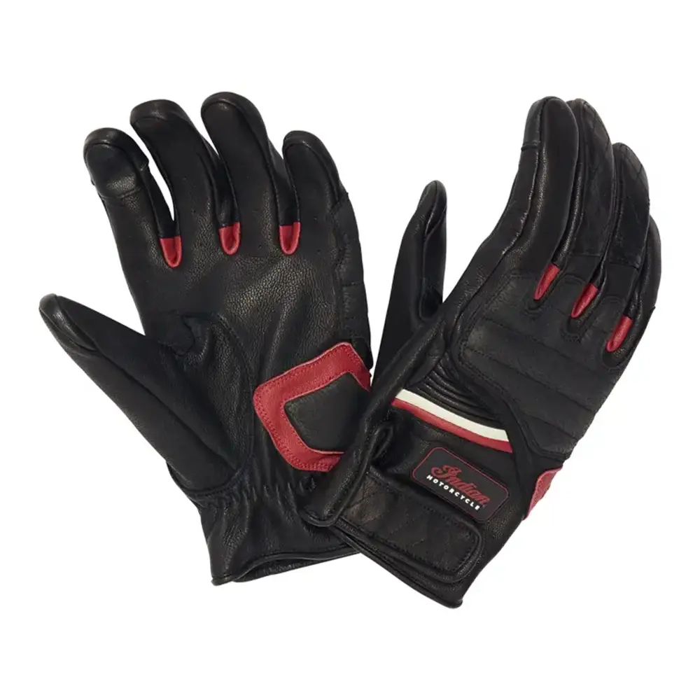 Indian Motorcycle Womens Freeway Glove Padded Knuckle Touch Screen Leather Black- Large 286466006