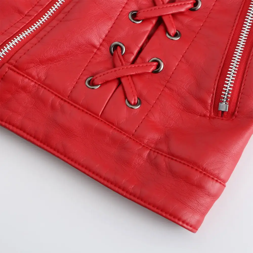 Winter Clearance 2023 Winter Coats for Women Plus Size Slim Leather Stand Collar Zip Motorcycle Suit Belt Coat Jacket Tops
