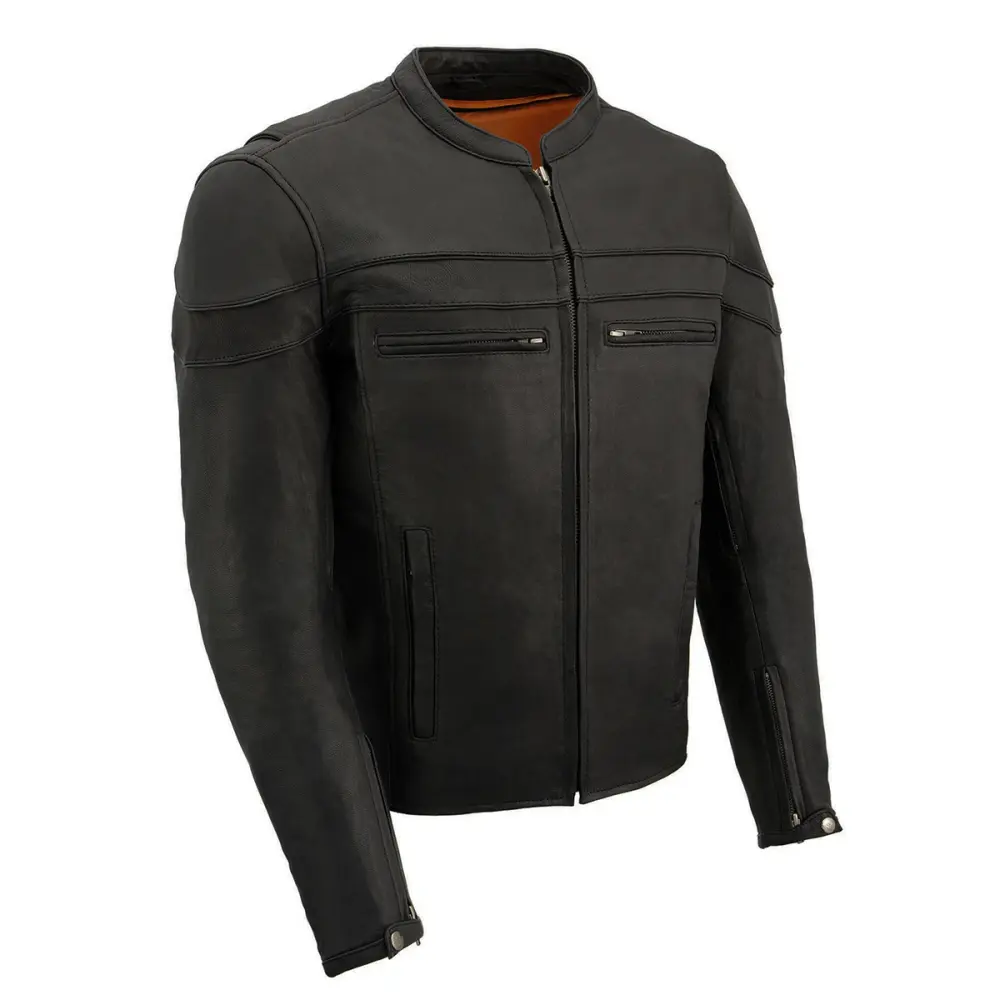 Milwaukee Leather ML1408 Men's Black 'Savage' Sporty Crossover Leather Jacket 7X-Large