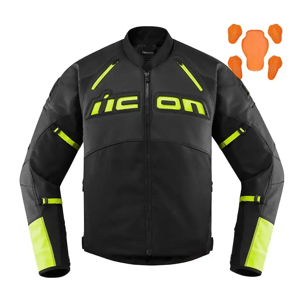 Icon Contra 2 Leather Jacket - Hi-Viz - MGW-12906