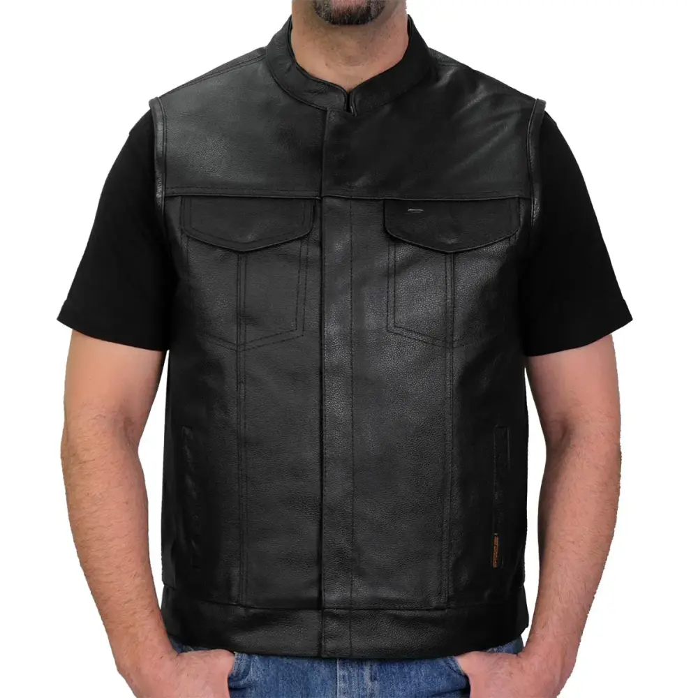 Hot Leathers VSM1039 Men's Black '' Club Leather Vest 2X-Large