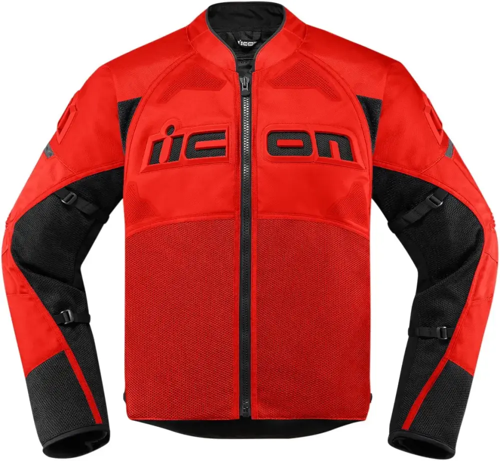 Icon Contra 2 Mens Textile Motorcycle Jacket Red 3XL - MGW-13193