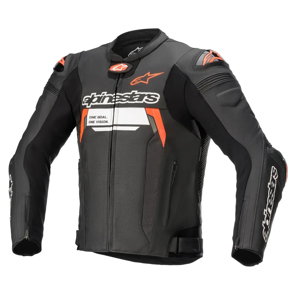 Alpinestars Missile V2 Ignition Mens Motorcycle Leather Jacket Black/Red 48 EUR