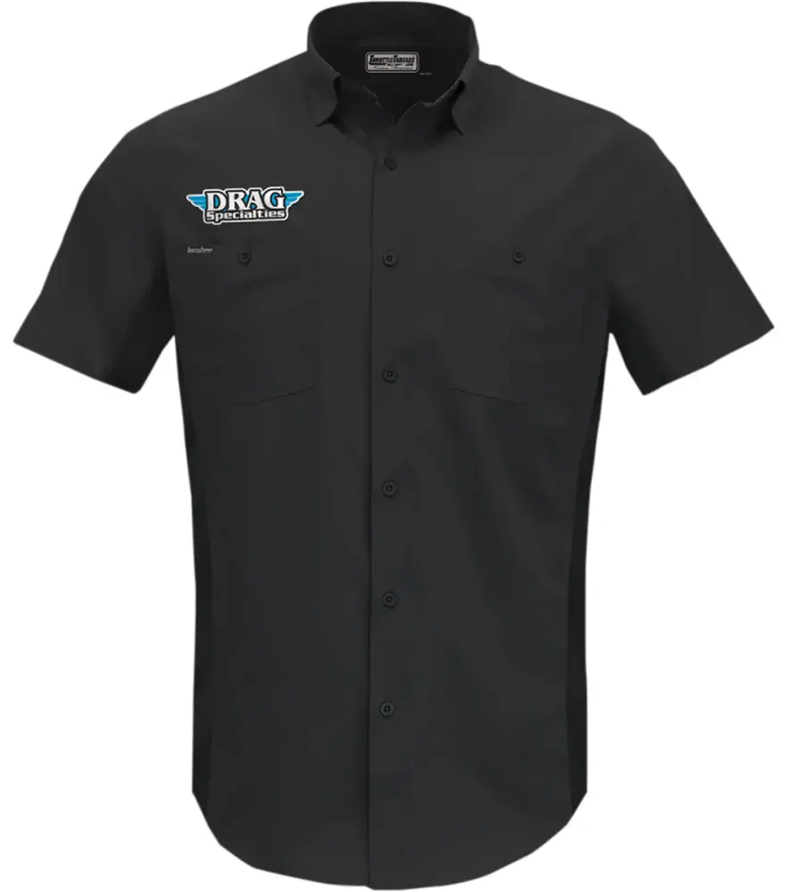 Throttle Threads Drag Specialties Vented Mens Uniform Shirt Black XL