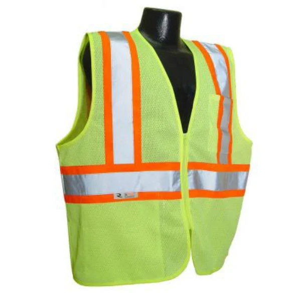 Radians SV22-2ZGM-M Class 2 Economy Mesh Safety Vest With Zipper, Medium, Green, ANSI Compliant