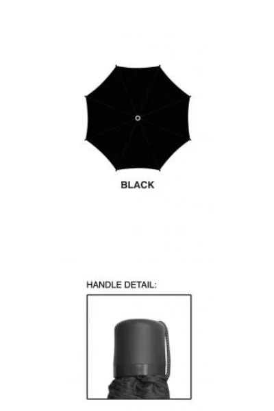 WeatherZone 813 Black 42 Inch Manual Super Mini Umbrella