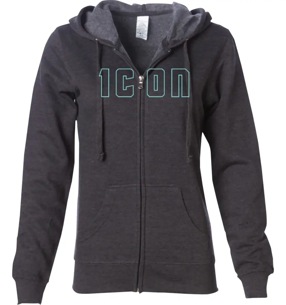 Icon Kat Stevens Womens Zip Up Hoody Charcoal MD - MGW-20835