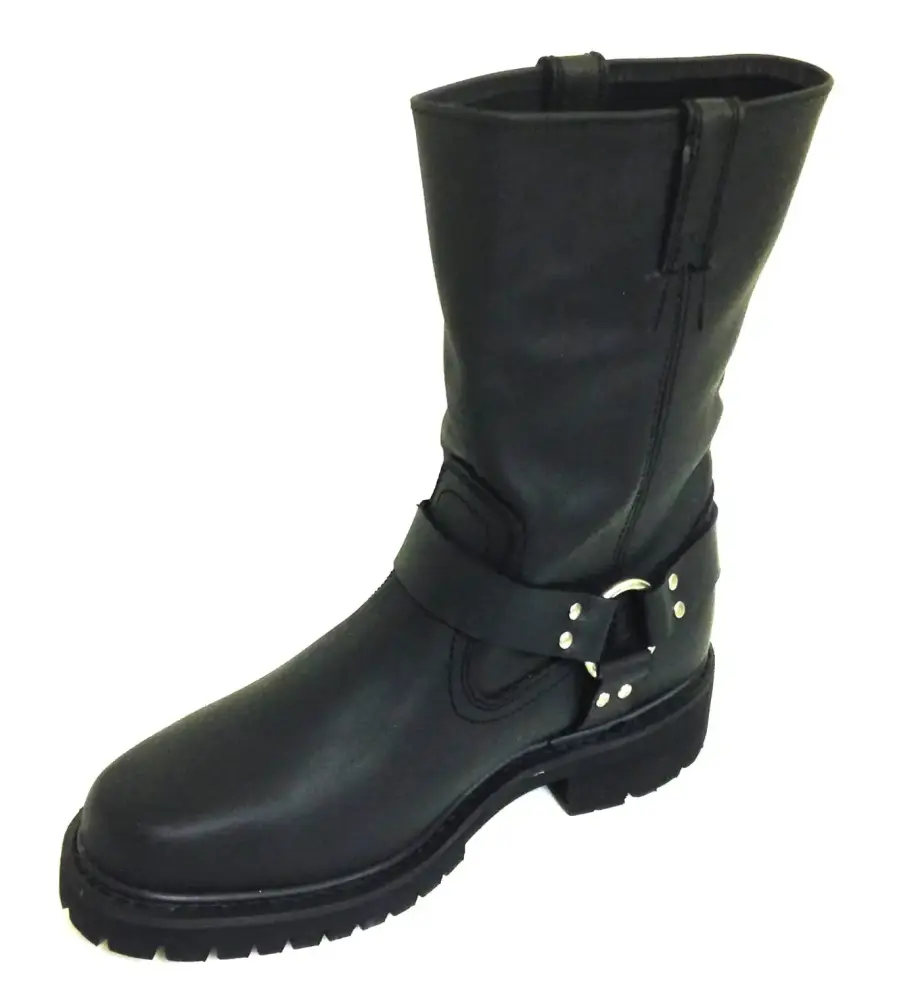Men's Motorcycle Boots Engineer Harness Full Grain Leather 12 Classic Biker Riding