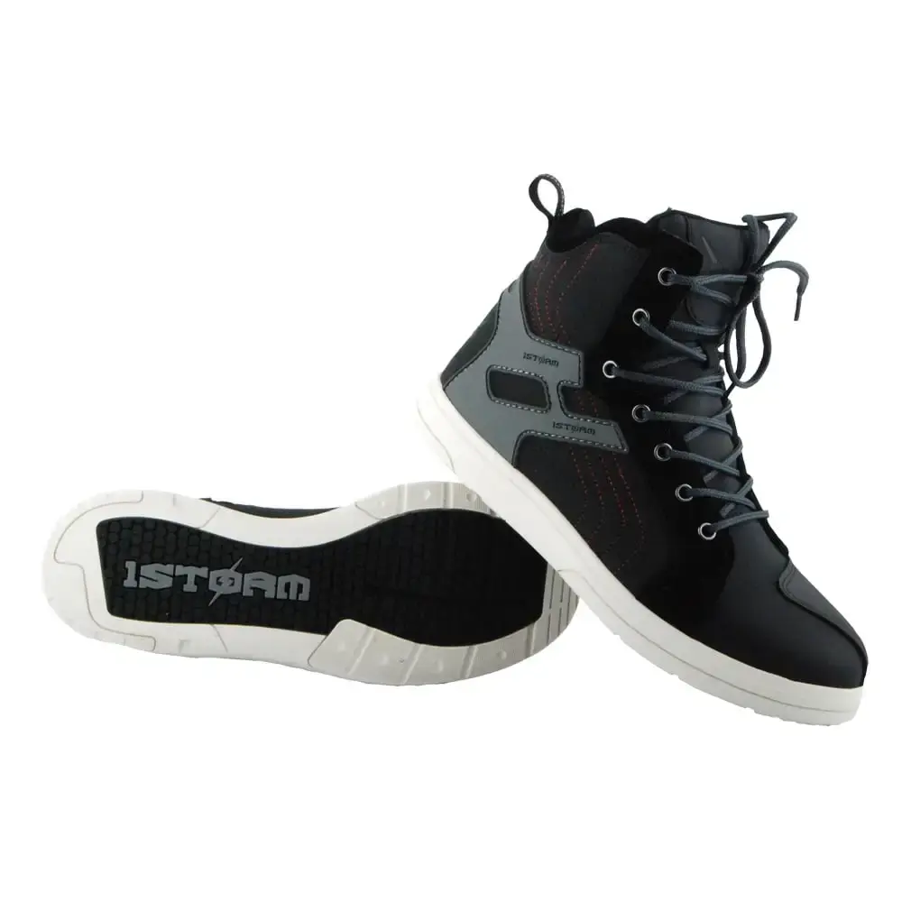 1Storm Men's Motorcycle Streetbike Casual Water-Proof Racing MT035 Boots Gray US 9.5