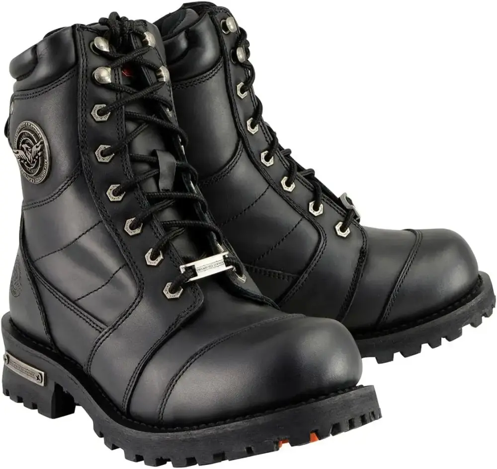 XINZHEN Men's Premium Leather Lace-Up Motorcycle Riding Boots Collection MBM - 10.5