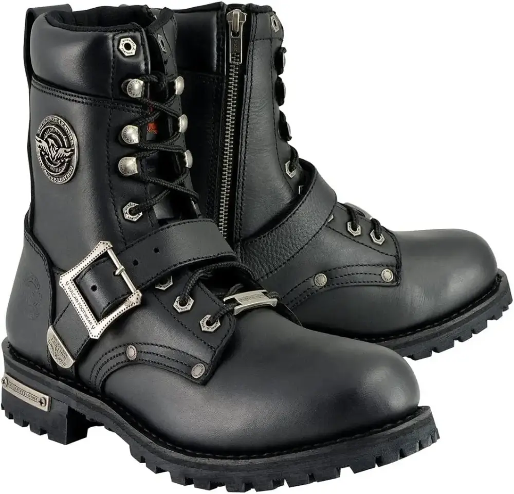 XINZHEN Men's Premium Leather Lace-Up Motorcycle Riding Boots Collection MBM - 11.5
