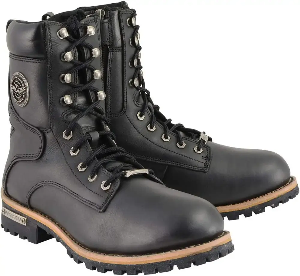XINZHEN Men's Premium Leather Lace-Up Motorcycle Riding Boots Collection MBM - 11.5