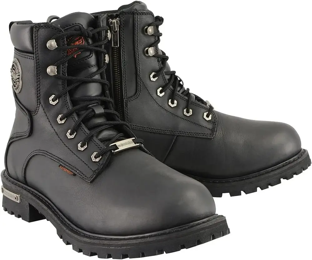 XINZHEN Men's Premium Leather Lace-Up Motorcycle Riding Boots Collection MBM - 11.5W