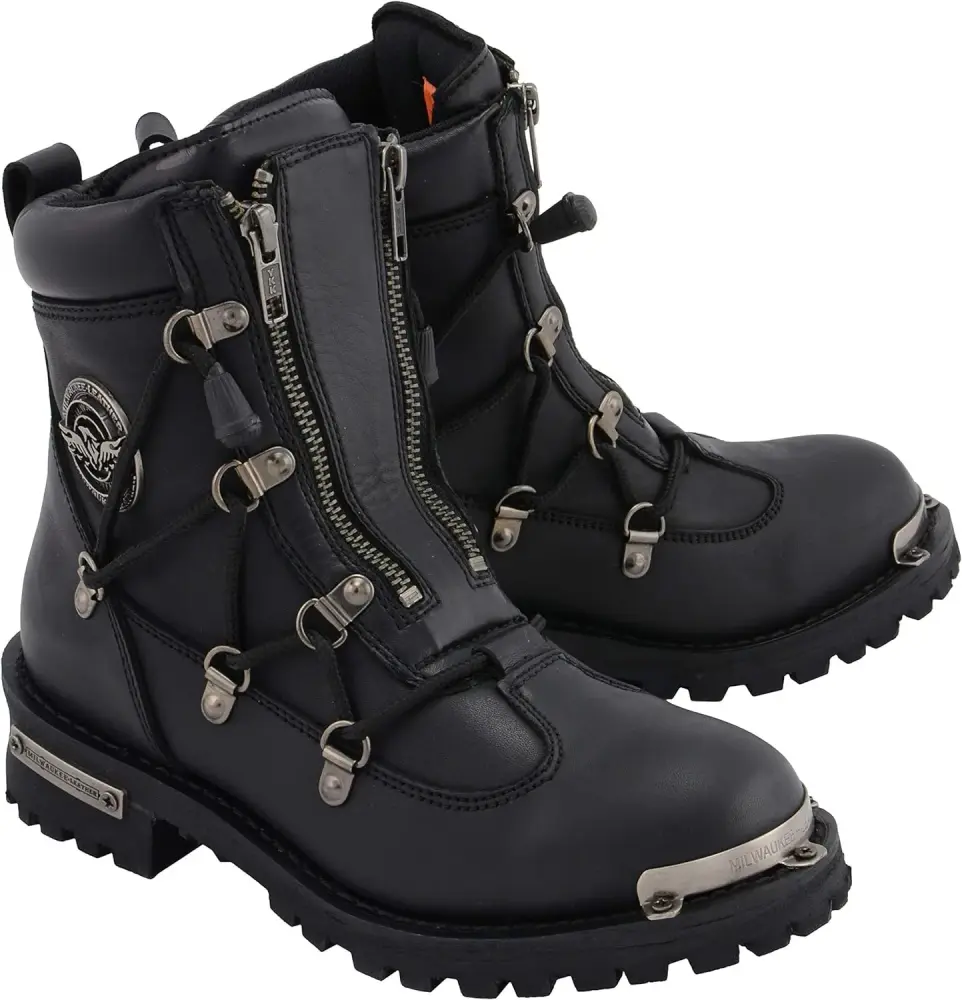 XINZHEN Premium Black Leather Motorcycle Riding Boots for Women Collection MBL - 5.5