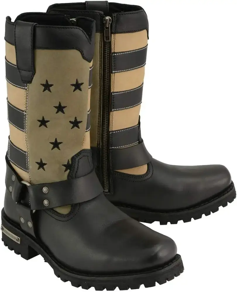 XINZHEN Women's Premium Leather Motorcycle Harness Boots Collection MBL - 10.5