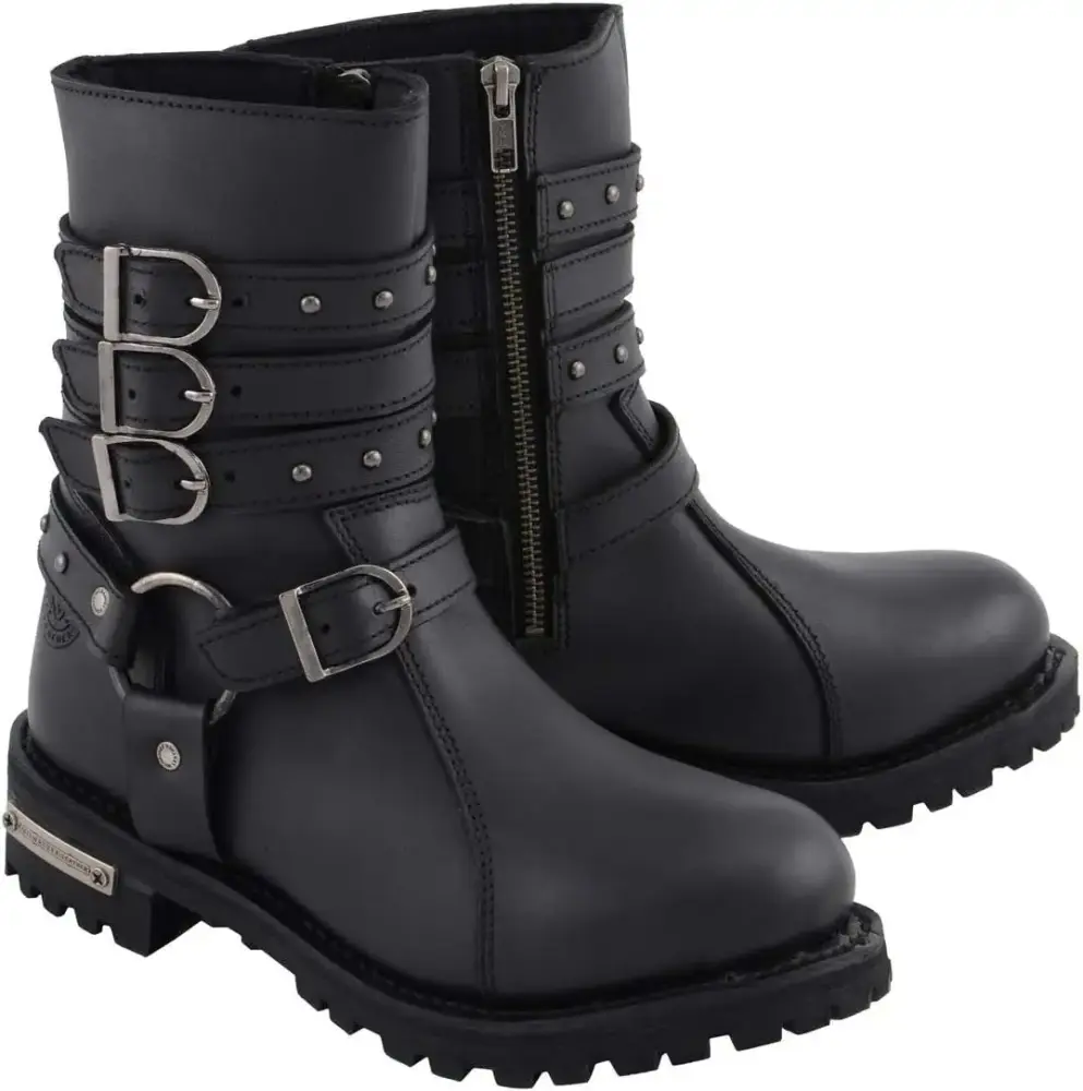 XINZHEN Women's Premium Leather Motorcycle Harness Boots Collection MBL - 11