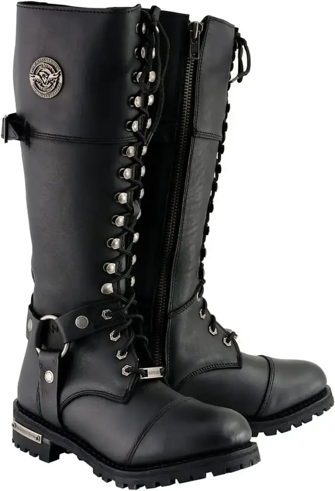 XINZHEN Women's Premium Leather Motorcycle Harness Boots Collection MBL - 5.5