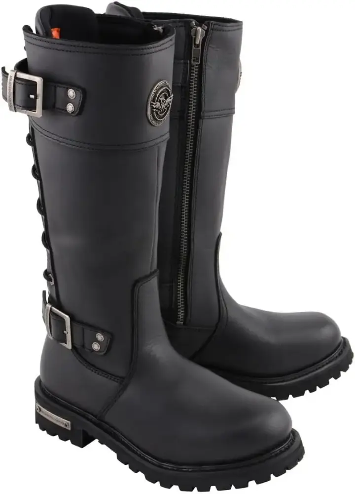 XINZHEN Women's Tall Knee-High Premium Leather Motorcycle Riding Biker Boots Collection MBL - 10.5