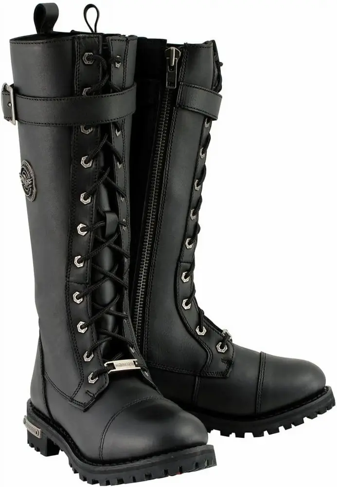XINZHEN Women's Tall Knee-High Premium Leather Motorcycle Riding Biker Boots Collection MBL - 11