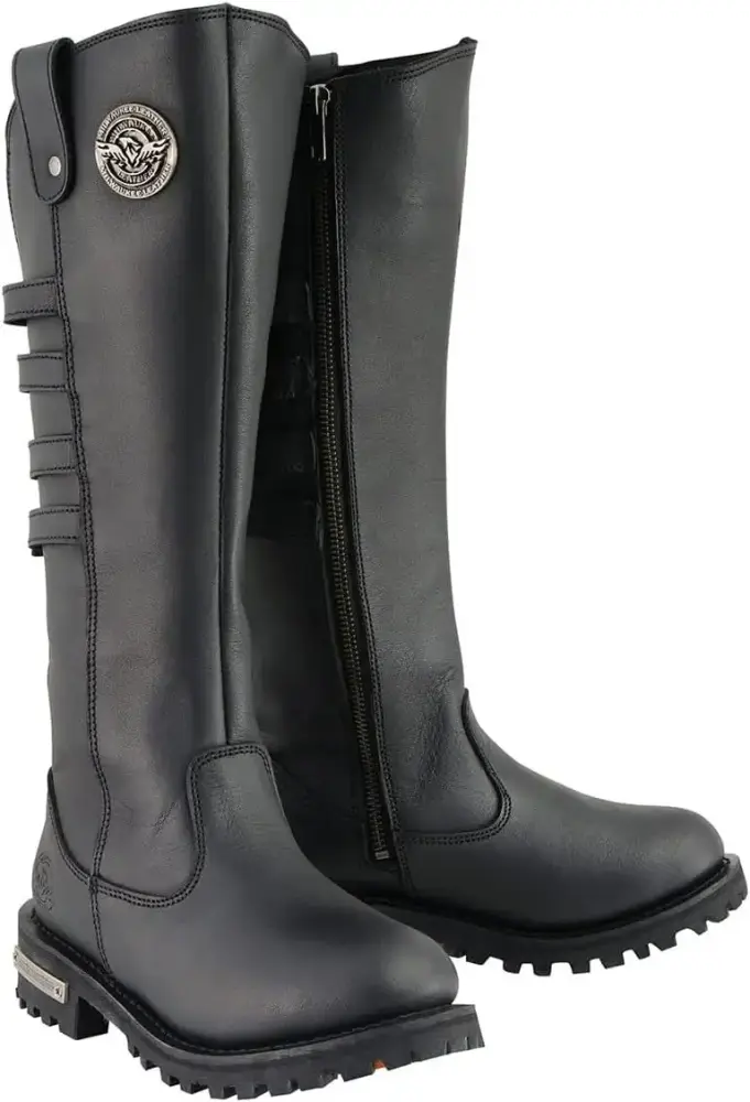 XINZHEN Women's Tall Knee-High Premium Leather Motorcycle Riding Biker Boots Collection MBL - 5