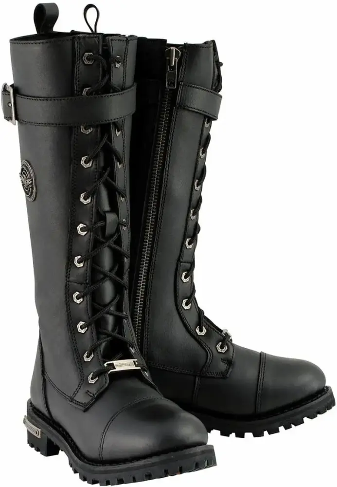 XINZHEN Women's Tall Knee-High Premium Leather Motorcycle Riding Biker Boots Collection MBL - 6W