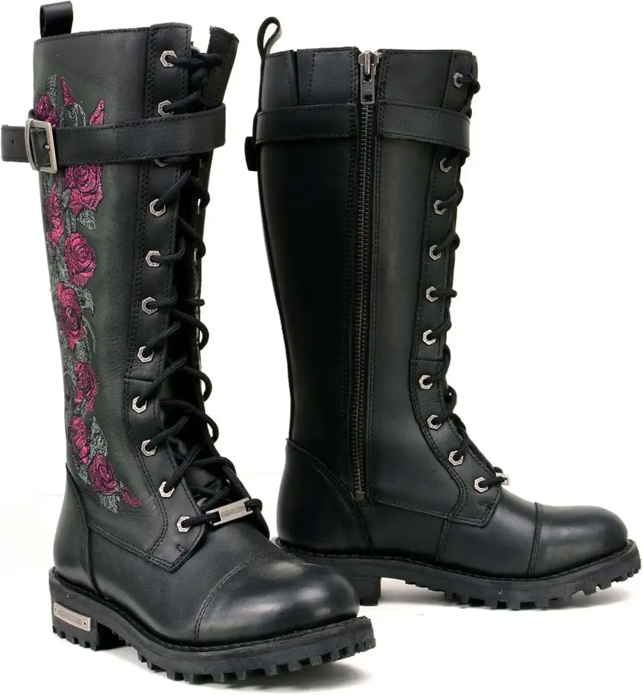 XINZHEN Women's Tall Knee-High Premium Leather Motorcycle Riding Biker Boots Collection MBL - 6.5