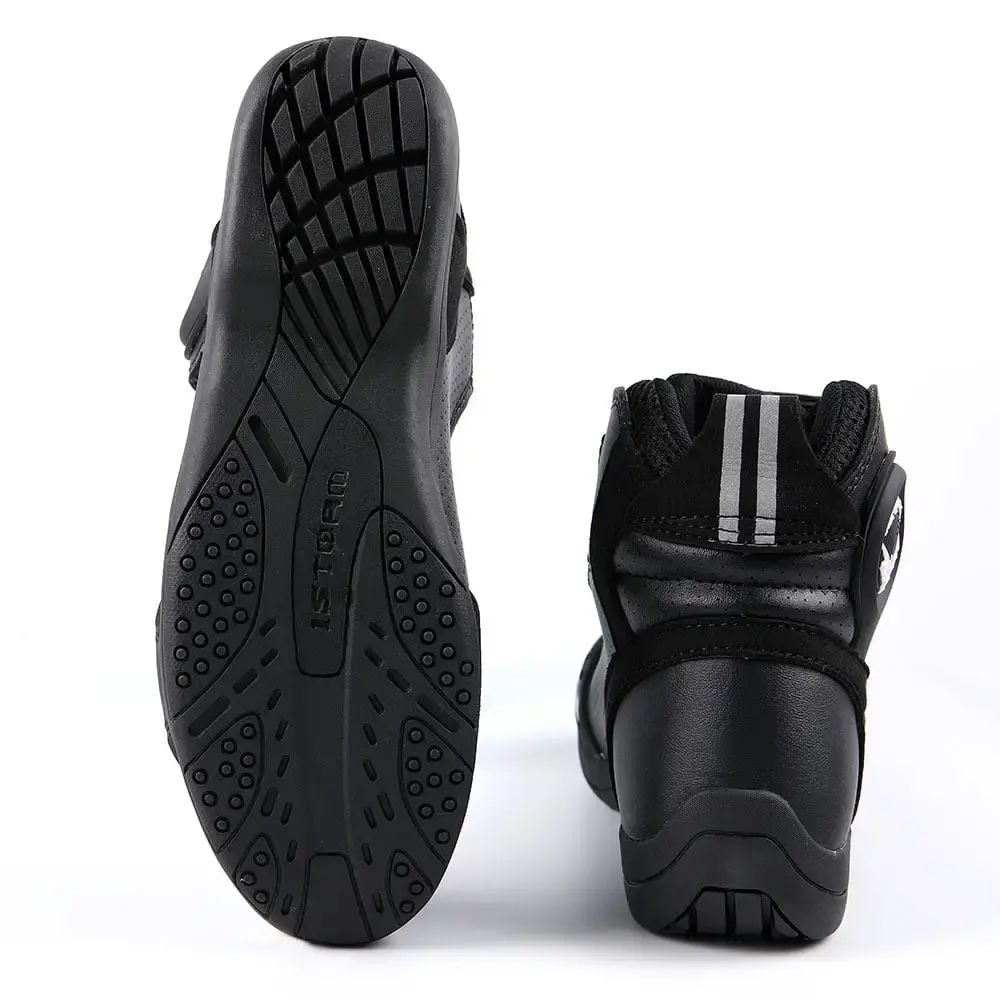 1Storm Men's Motorcycle Boots Rider Racing Black Hiking Trekking Outdoor Boots MT015 US 9.5