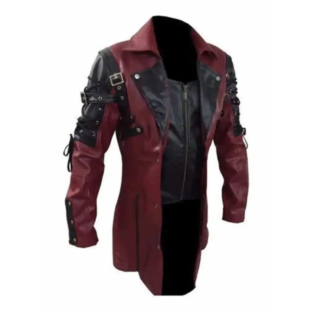 Godathe Mens Racer Coats Men's Jackets Vintage Coat Motorcycle Red M