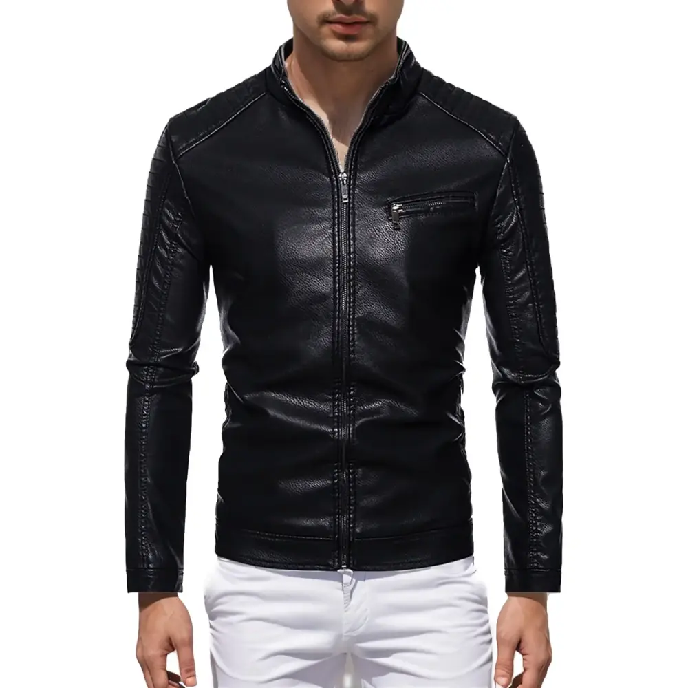 Sianvr Autumn Clearance SaleMen's Vintage Motorcycle Jacket Riding Motorbike Leather MOTORCYCLE JACKETS FOR MEN