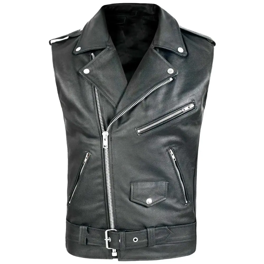 Tawop Men's Jacket Outerwear Motorcycle Sleeveless Mid-Length Easy Care Flash Deals Black Jacket L
