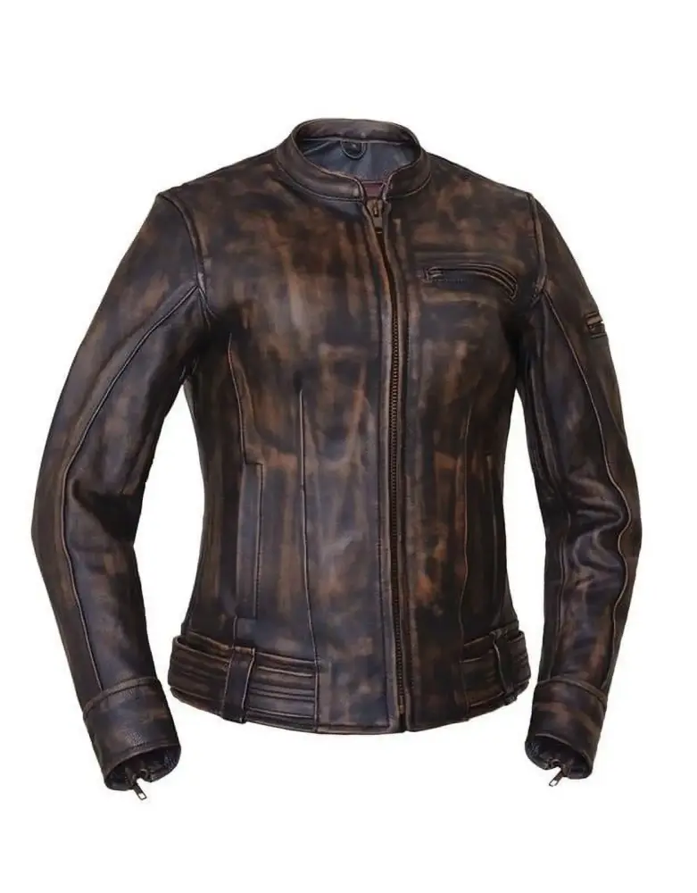 Ladies Nevada Brown Ultra Motorcycle Jacket - MGW-21390