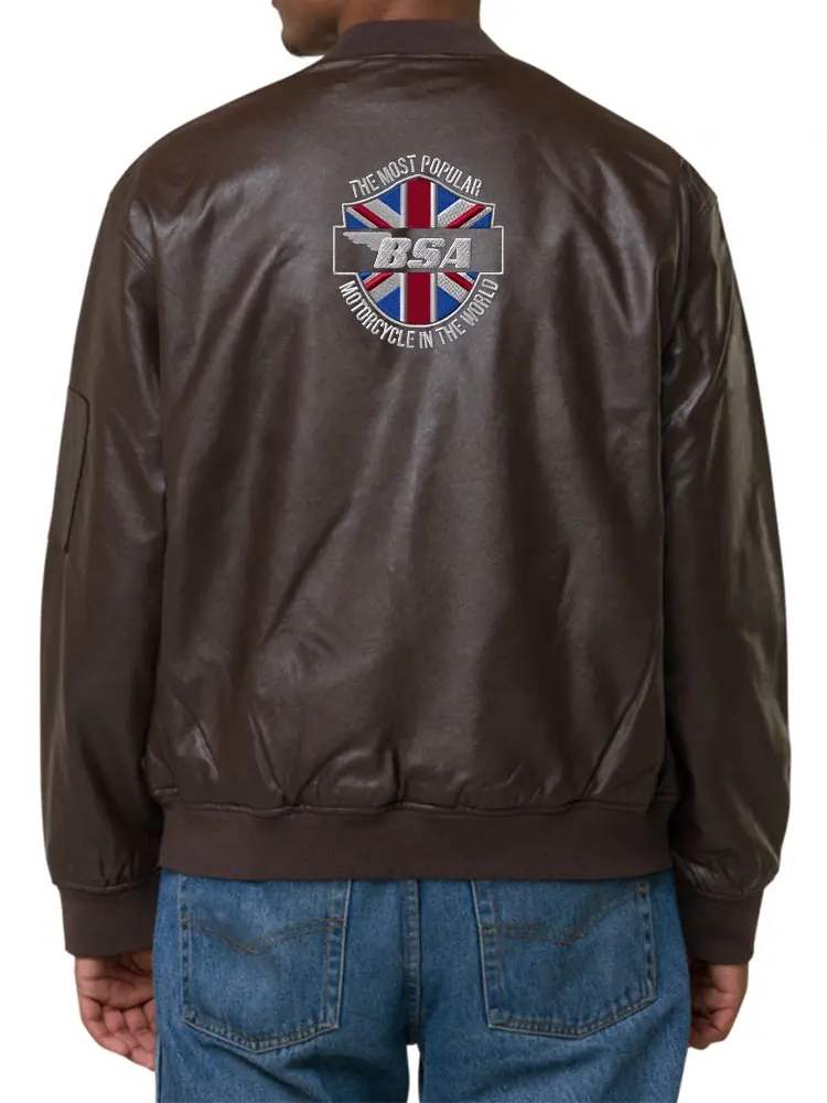 Bsa Popular Motorcycle Faux Leather Jacket Men's -BSA Designs