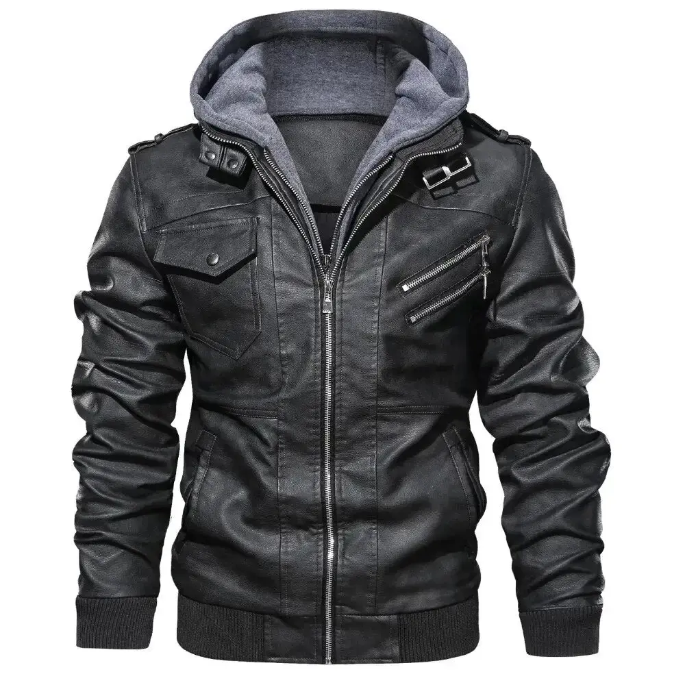 Men's faux Leather Jackets Motorcycle Classic Male Plus faux leather jacket