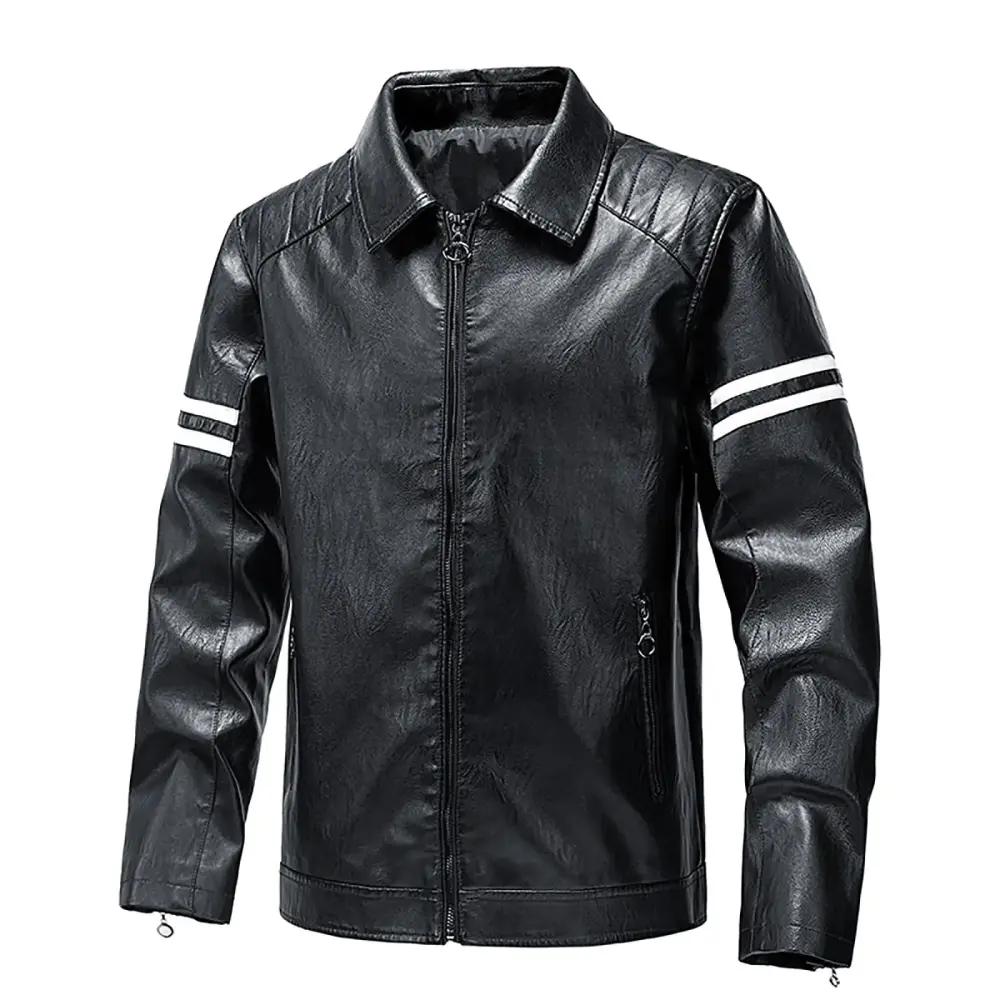 Tawop Man Coat Zip Up Outerwear Coats Motorcycle Sleeveless Mid-Length Easy Care Winter Clearance Black Jacket L