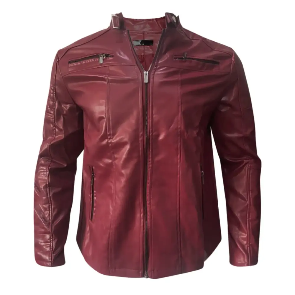 XASZHN Mens Lightweight Jackets Fashion Motorcycle Riding Leather Jacket Windproof Rainproof Solid Color Zipper Casual .XXXXXL