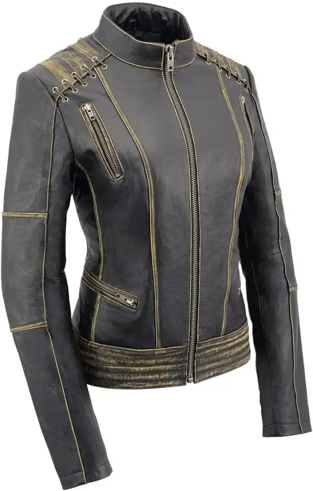 XINZHEN Women's 'Sporty and Elegant' Scooter Style Motorcycle Leather Rider Jacket - 3X-Large