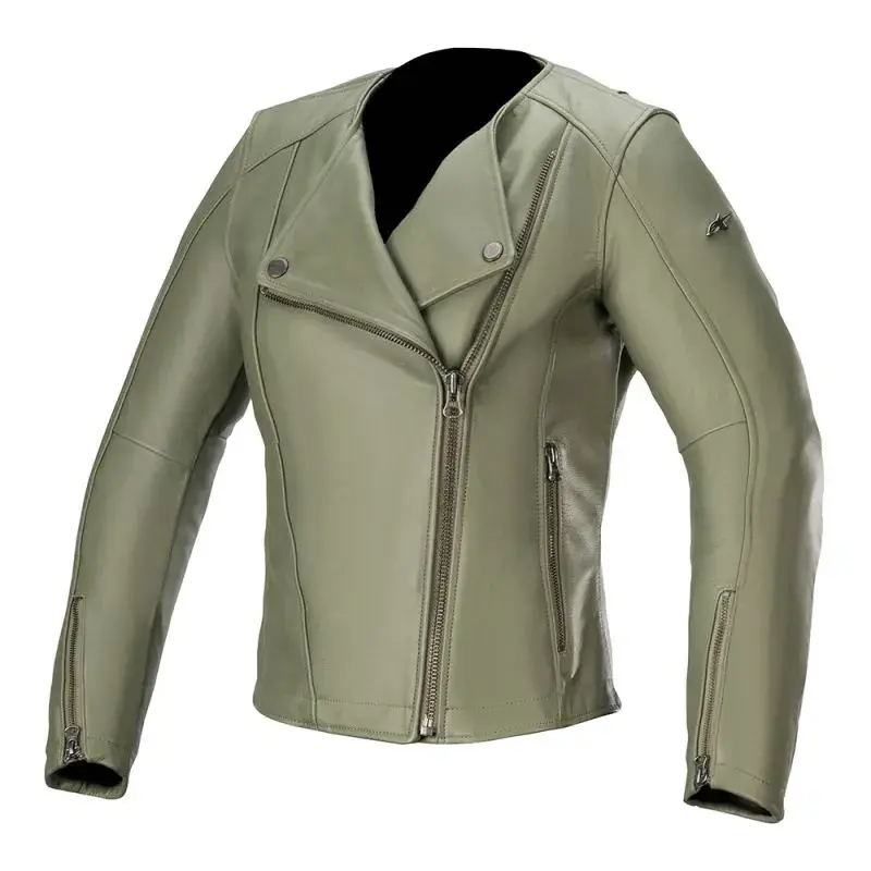 Alpinestars Alice Women's Leather Jacket - 42- Green - MGW-12868