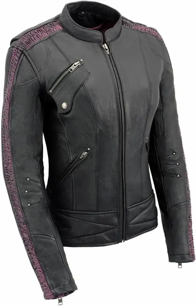 XINZHEN Women's 'Sporty and Elegant' Scooter Style Motorcycle Leather Rider Jacket - X-Small