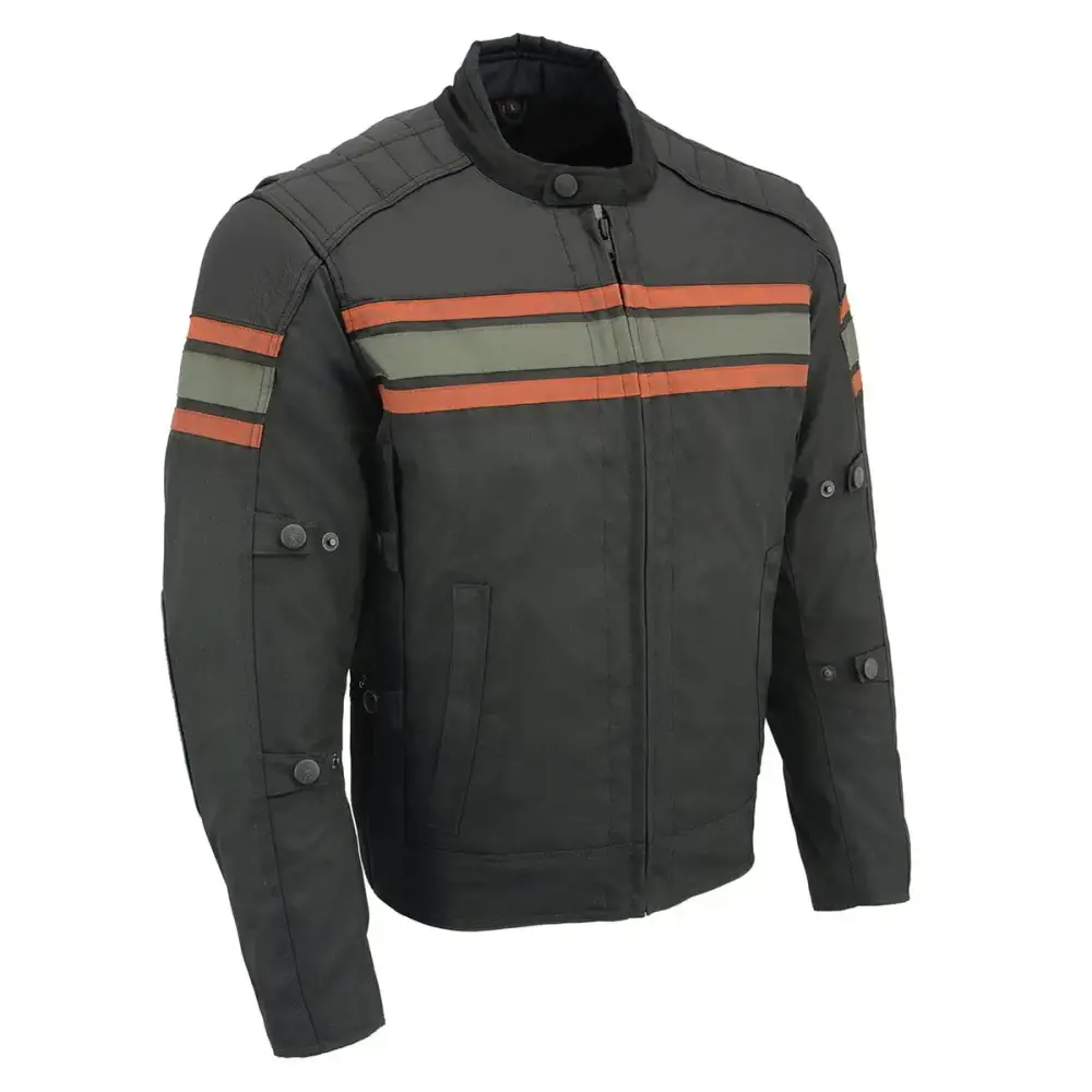 Milwaukee Leather MPM1751 Burnt Orange Leather and Textile Armored Motorcycle Jacket for Men - All Season 4X-Large