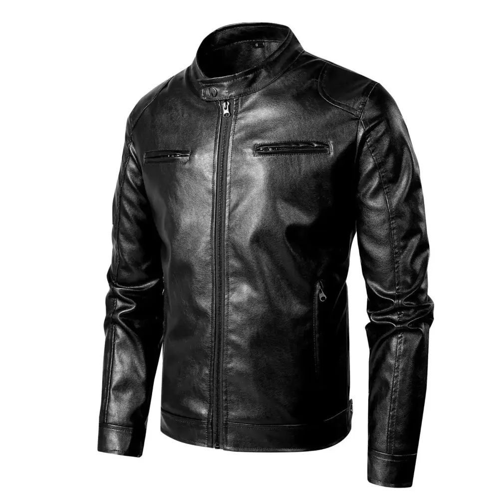 Hangyan Men's Vintage Motorcycle Jacket Motorbike Leather MOTORCYCLE JACKETS FOR MEN Leather Jacket For Men Leather Motorcycle Jacket Chaqueta De Cuero Para Hombre
