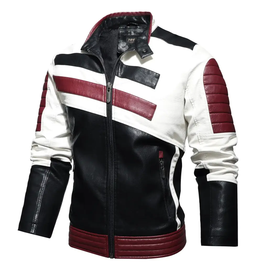 XMMSWDLA Sales Clearance Blousse for Men Motorcycle Leather Winter Racing Suit Top Zipper Stand-up Collar Jacket Coats