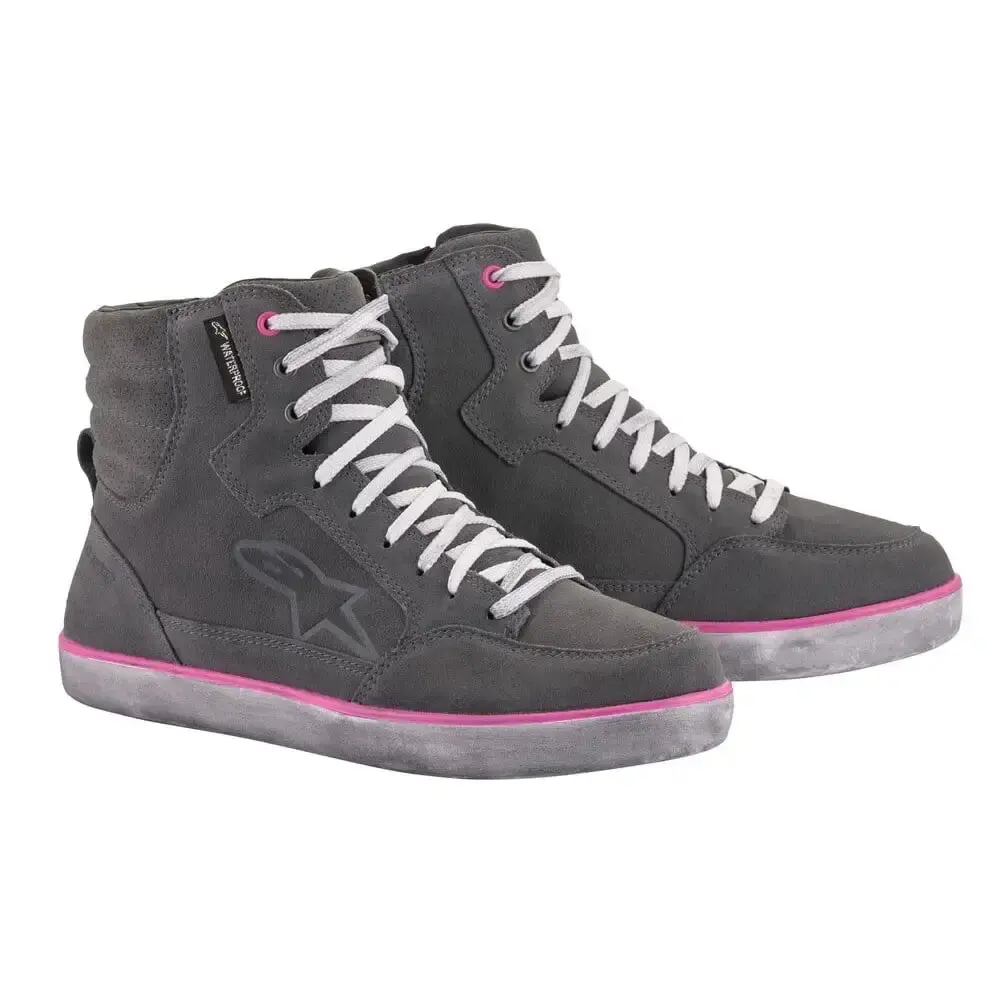 Alpinestars Womens J-6 Waterproof Riding Shoes - Light Grey/Fuchsia - 10.5
