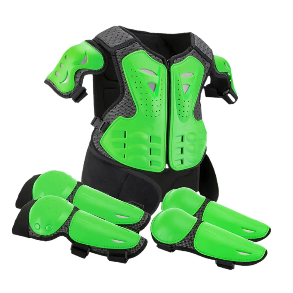 Tnarru Generic Dirt Bike Gear Kids Motorcycle Suit Wear Resistant High Performance Full Protection for Skating Skateboard Green