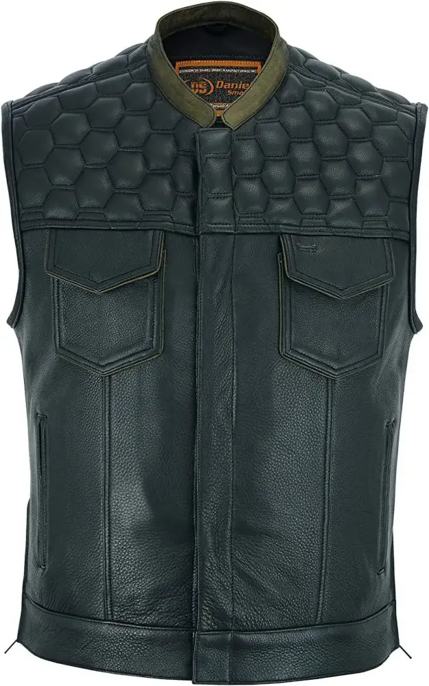 Daniel Smart Men's Motorcycle leather vest - MGW-1756