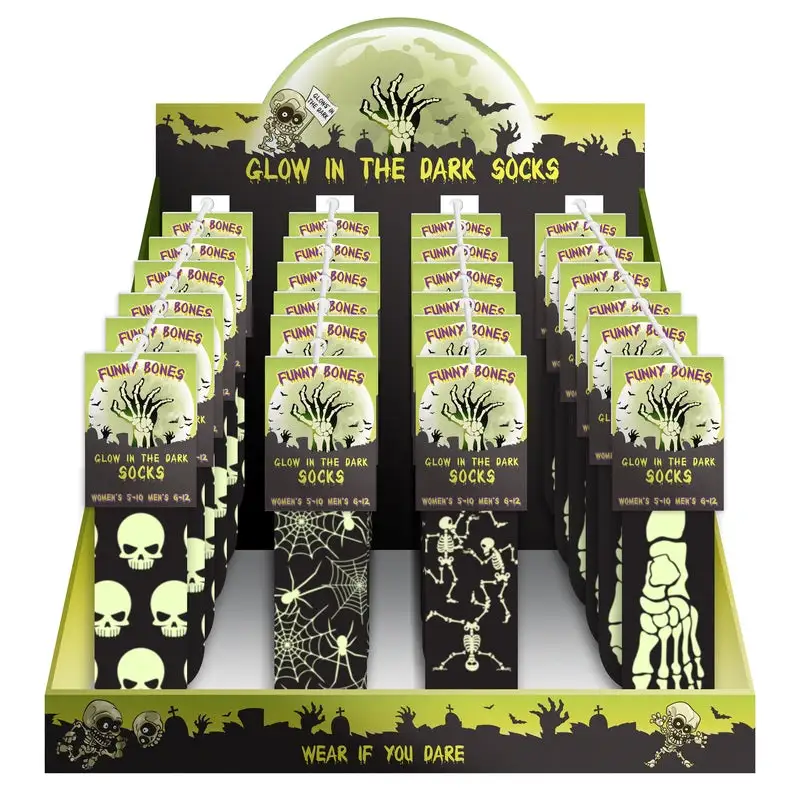 DM Merchandising Glow in the Dark Socks Pack of 24 Pairs