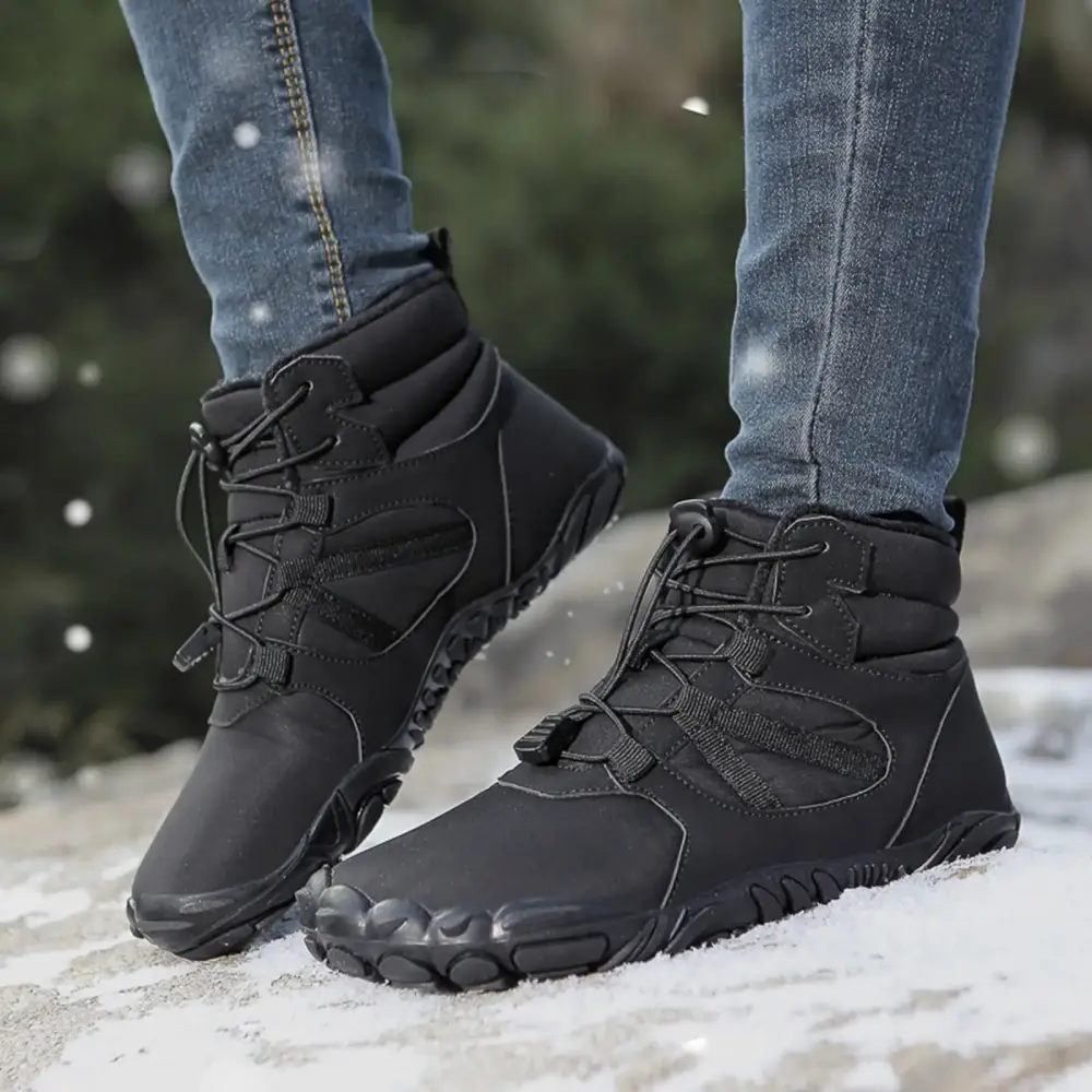 GUGUbb Women's warm boots fall and winter warm non- thickened cotton shoes couple outdoor boots.Black