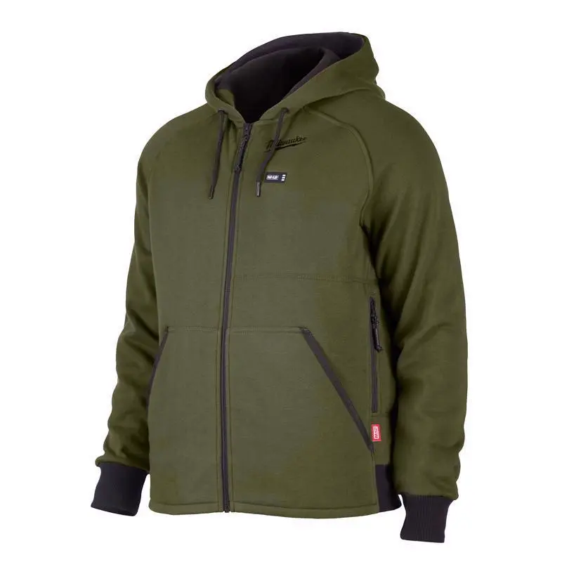 Milwaukee M12 M Long Sleeve Men's Full-Zip Heated Hoodie Green Hoodie Only